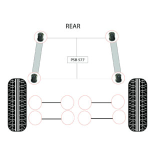 4-x-Lexus-RX-Rear-Strut-Rod-Assembly-PSB-Polyurethane-Bushing-Kit