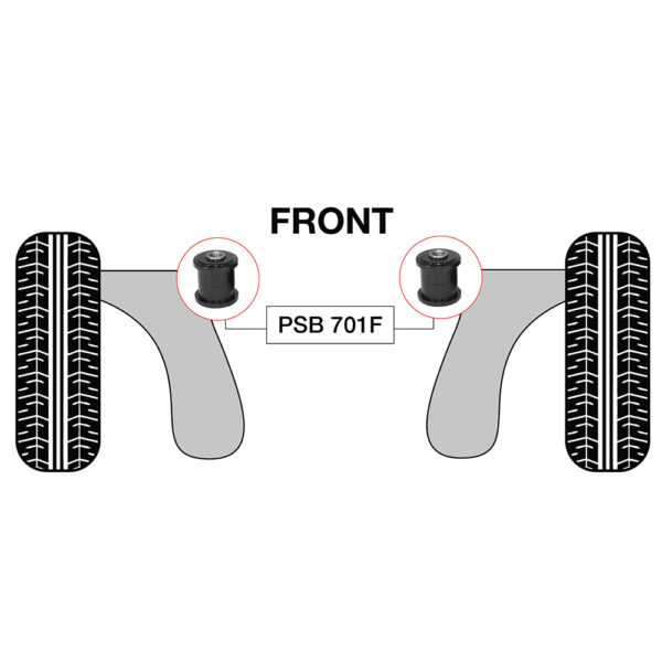 PSBushings Polyurethane Complete Front Lower Arm Bush Kit For VW Jetta MK6 (2011-2018) – 4x - View #3