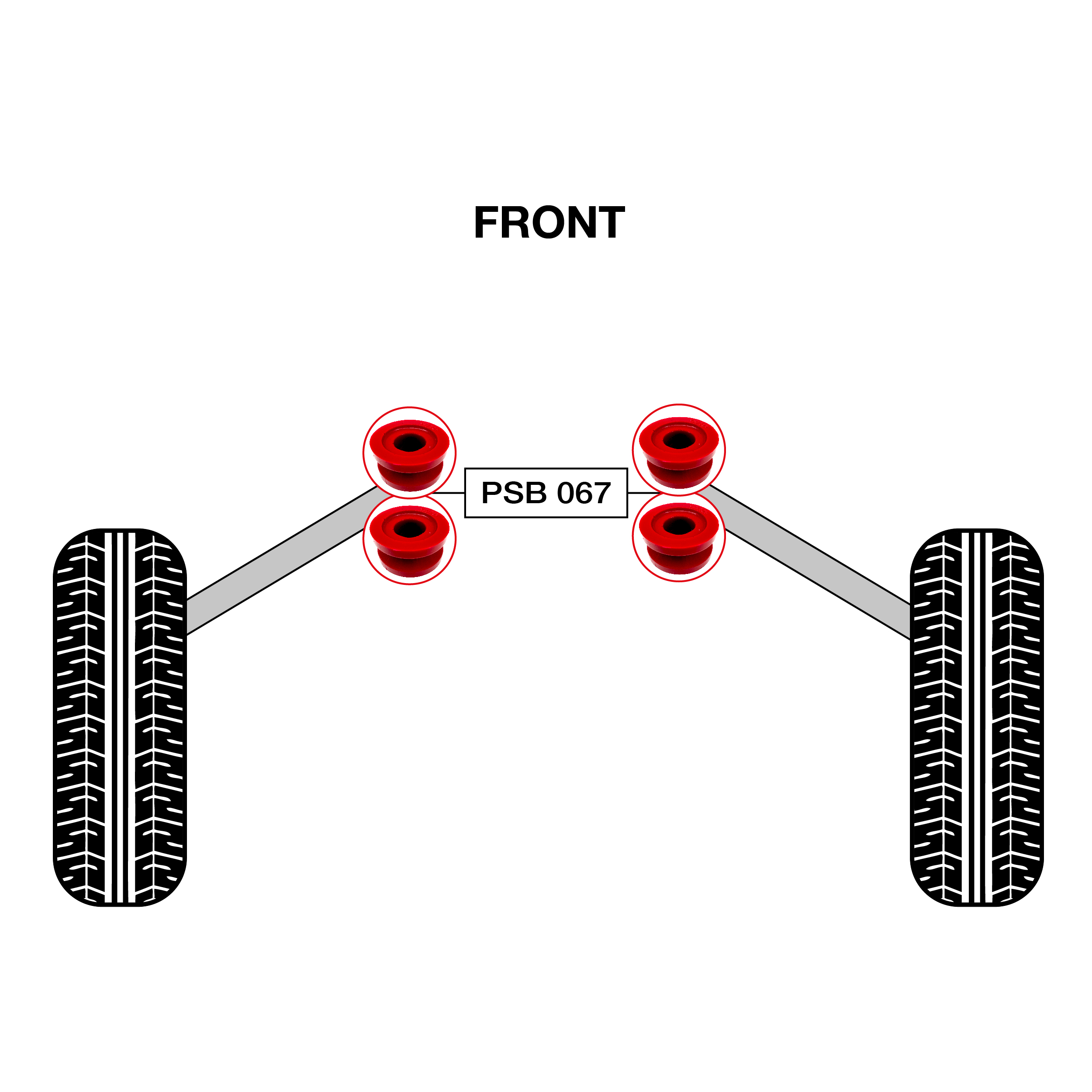 thumbnail image 2 of DesignGuu Tension Rod Bushing Set - For Nissan Navara D21 Hardbody Pickup 1986-1997 - 850 Series - OE Spec 2 of 6