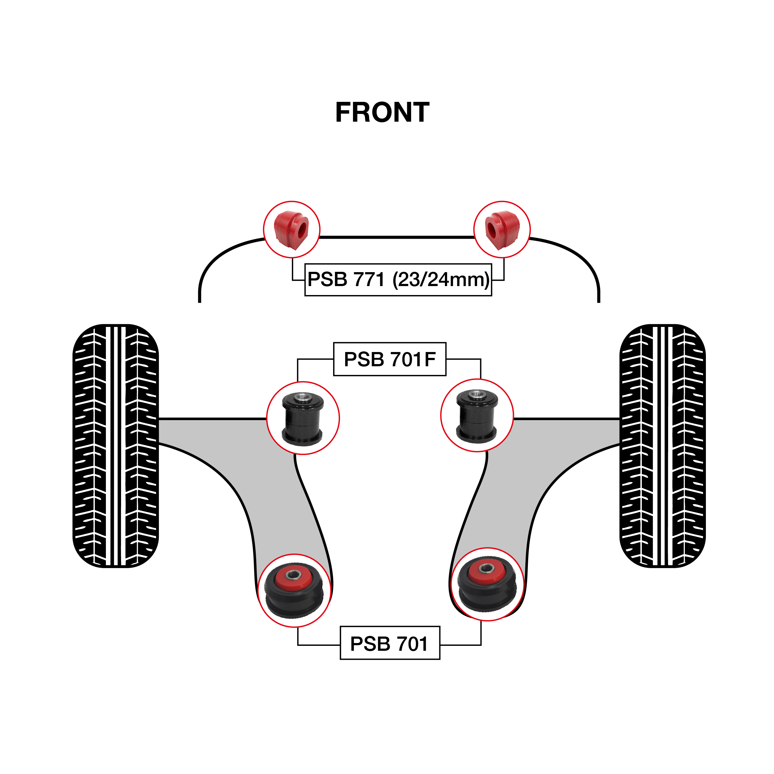 thumbnail image 2 of Febest Front Sway Bar Bushing Kit – For Audi Q7 (VWSB-002-KIT / VWSB002KIT) – Made In USA 2 of 5