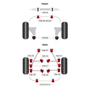 20x Toyota Avalon (05-12) Full Car Front & Rear Bushing Kits - Image 3