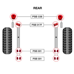 12x Toyota Truck (78-95) Full Rear Bushing Kit - Image 4