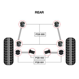 8x Lexus GS (98-05) Full Rear Polyurethane Bushings Kit - Image 4