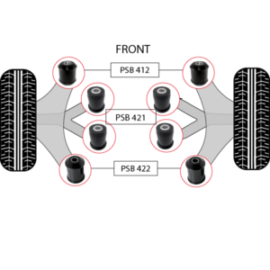 8x Toyota Tundra (00-06) Front Lower Arm - Front & Rear, Front Upper Control Arm Bushing Kit - Image 3