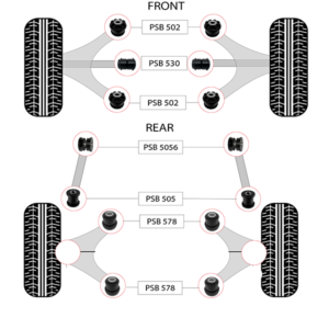 14 x Lexus LS400 (5/1989 - 1994) Front & Rear Car Polyurethane Bushing Kit - Image 3