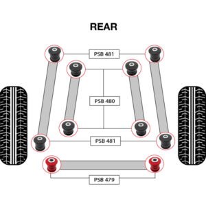 10x Toyota Sequoia (01-07) Rear Upper/Lower/Lateral Arm Bushing Polyurethane Bushing Kit - Image 3