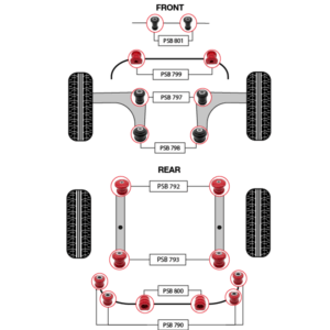 18x Ford Transit (12-22)Full Front and Rear Car PSB Polyurethane Bushings Kit - Image 3