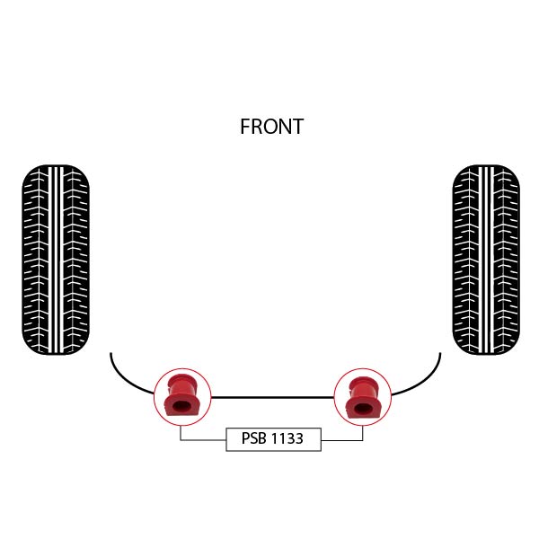 2 x Toyota Corolla (14-19) Front Sway Bar Poly Polyurethane Bushing Kit - 24mm - Image 3