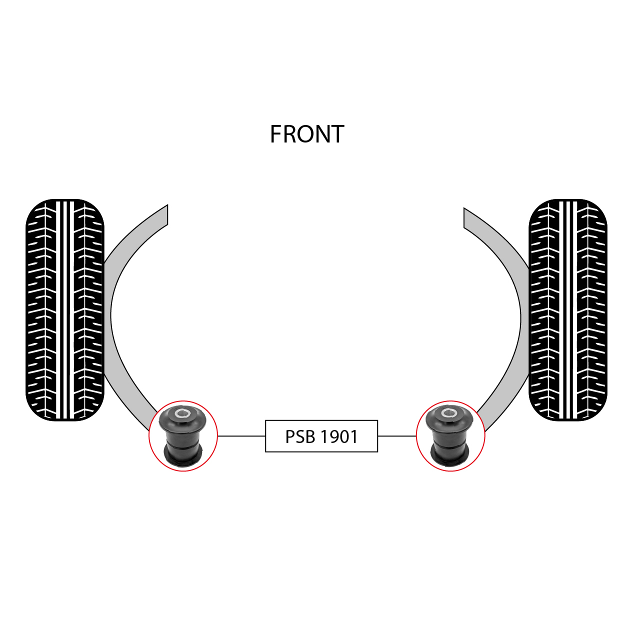 2x Ford Expedition 4WD (97-03) Front Lower Control Arm - Rear PSB Polyurethane Bushings Kit - Image 4