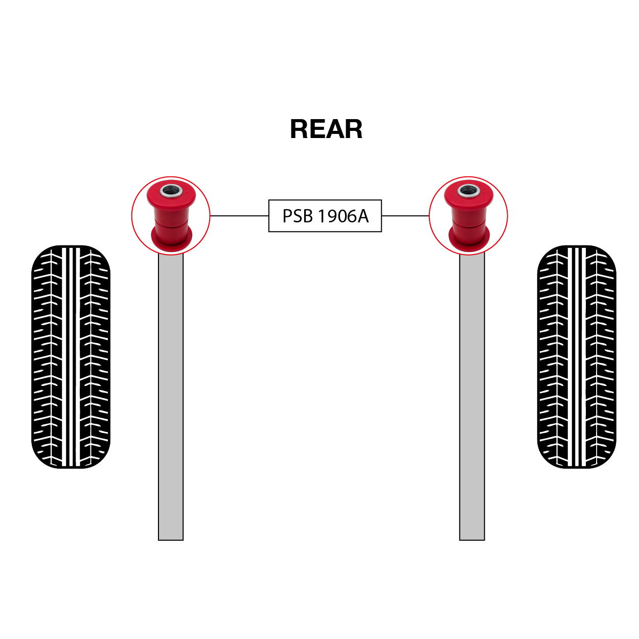 2x Ford F150 2WD/4WD (97-03) Rear Spring - Front PSB Polyurethane Bushings Kit - Image 2